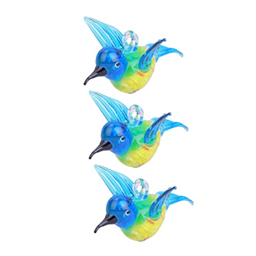 Gatuida 3Stücke Teiliges Farbenfrohes Glas Hummingbird Für Tisch Elegante Glasverzierung Für Wohnzimmer Oder Büro Tierornament Aus Hochwertigem Glas Stilvolle Tischdeko von Gatuida