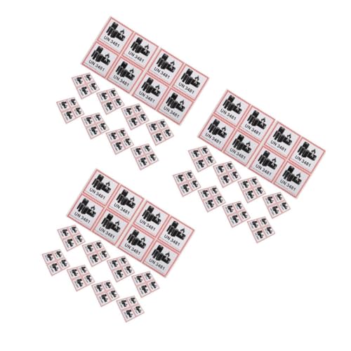 Gatuida 3sets Batterieetikett Sicherheitslabel Warnaufkleber Für Die Batterie Batterietransportetiketten Batteriewarnaufkleber Kupferplattenaufkleber Black 200pcs*3 von Gatuida