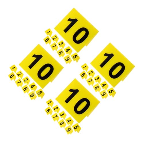 Gatuida 4sets Nummernschild Acrylschild Hochzeitsdeko Restaurant Zubehör Nummerierte Beweismarker Nummernmarkierung Multifunktions-tischschild Tischnummern Für Restaurant Yellow 10pcs*4 von Gatuida