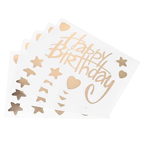 Gatuida 5 Blätter Happy Birthday Aufkleber: Sticker Geburtstag Aufkleber Etiketten Selbstklebend Happy Birthday Ballon Aufkleber Geburtstag Paster von Gatuida