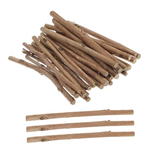 Gatuida 50 Stück Naturhölzernstöcke DIY Holzstäbe Bastel Holzstäbchen Holzstäbe für Schulprojekte Holzstäbchen Set holzstöcke für DIY bastelstöcke selber machen Light Brown von Gatuida