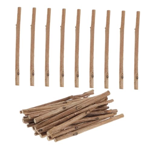 Gatuida 50 Stück Naturhölzernstöcke DIY Holzstäbe Bastel Holzstäbchen Kleine Holzstäbchen DIY Holzstäbchen Kleine Holzstäbe bastelstöcke selber machen Holzstäbe lang Light Brown von Gatuida