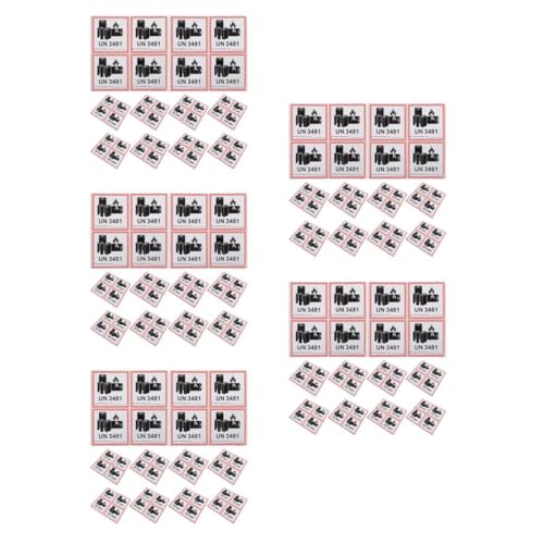 Gatuida 5sets Batterieetikett Sicherheitslabel Batterie-warnaufkleber Aufkleber Zur Batteriebeschriftung Batteriewarnaufkleber Kupferplattenaufkleber Black 200pcs*5 von Gatuida