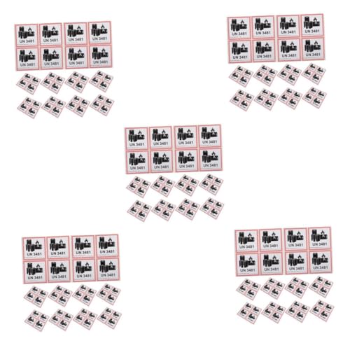 Gatuida 5sets Batterieetikett Sicherheitslabel Batteriewarnschilder Batterie-warnaufkleber Sicherheitswarnschilder Für Batterien Kupferplattenaufkleber Black 200pcs*5 von Gatuida