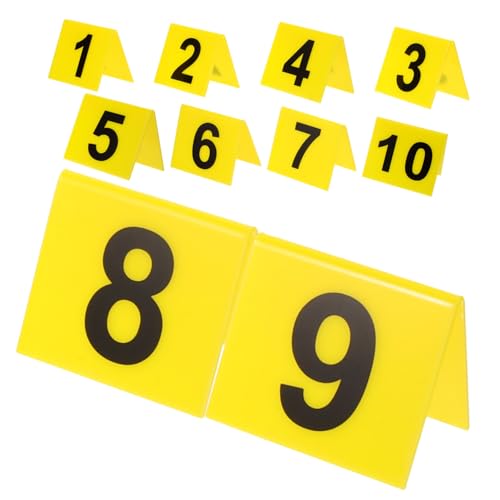 Gatuida 5sets Nummernschild Platzkarten Mit Namen Goldene Tischnummern Nummerierte Beweismarker Acrylschild Hochzeitsdeko Kompakter Beweismarker Multifunktions-tischschild Yellow 10pcs*5 von Gatuida