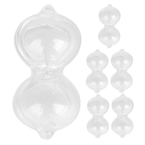 Gatuida 6Pcs Mini -Sandglas sanduhr für sanduhr schlüsselanhänger Augenmuscheln zur Augenspülung alte Sanduhr kreative Sanduhr Timer für den Unterricht Kleine Sanduhr Plastik Weiß von Gatuida