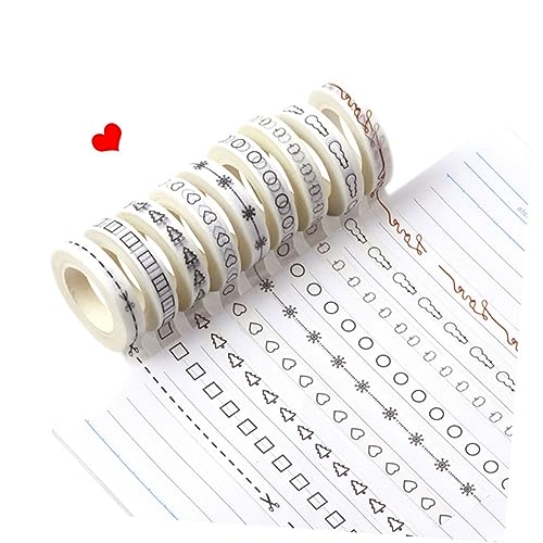 Gatuida 9 Stück Washi-tape-set Klebeband Für Scrapbooking Dünn Maskierung Schrott Papier Klebeband Ästhetisch Scrapbook-washi-tape Scrapbook-klebeband Dekorativ Abdeckband Bandfarbe Weiß Gatuida 9 Stück Washi-tape-set Klebeband Für Scrapbooking Dünn Maskierung Schrott Papier Klebeband Ästhetisch Scrapbook-washi-tape Scrapbook-klebeband Dekorativ Abdeckband Bandfarbe Weiß von Gatuida