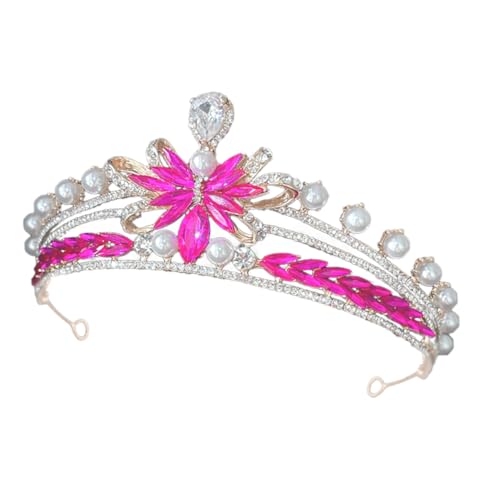 Gatuida Braut Tiara Krone Mit Perlen Und Strass Funkelnde Hochzeitskrone Für Braut Eleganter Kopfschmuck Für Hochzeitsfeiern Und Besondere Anlässe Rosé Farbton von Gatuida