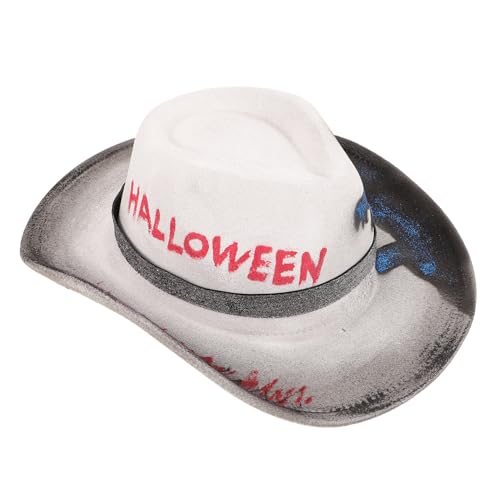 Gatuida Halloween Stilvoller Halloween-hut Dekorativer Halloween-hut Hutverzierung Cowboy Kappe Tragbarer Hut Halloween-foto-requisite Kostümhut Dekorativer Partyhut Colorful Polyester von Gatuida