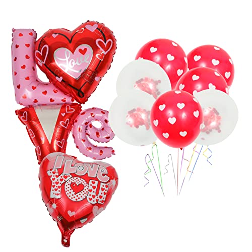 Gatuida Teiliges Valentinstag Ballon Set Love You Herzballons Aus Folie Dekoration Für Hochzeit Und Partys Rote Ballondekoration Für Romantische Anlässe von Gatuida