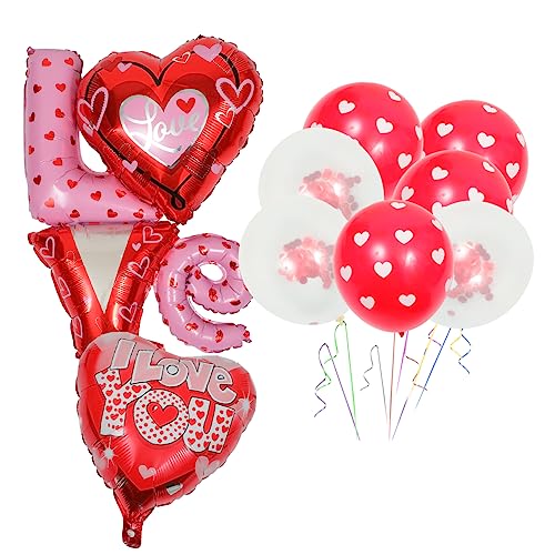 Gatuida Valentinstag Ballon Set Hübsches Dekorationskit Mit Aluminiumfolie Herzballons Für Hochzeiten Und Partys Rote Love You Ballons Für Romantische Feierlichkeiten von Gatuida