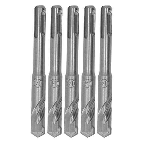 Gavigain 5-teiliges Steinbohrer-Set, Bohrhammerbohrer, Hartmetallspitze, Spirale, 2 Rillen, Schlagbohrer für Beton, Stein, Hartmetallbohrer-Set für Glas, Ziegel (14mm) von Gavigain