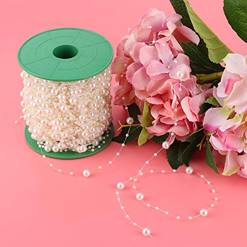 Gavigain Kunstperlen-Perlenschnur, künstliches Perlenzubehör, DIY-Kleidungsmaterial für Hochzeitsdekoration (Beige) von Gavigain
