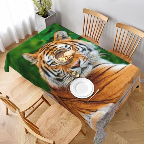 GaxfjRu Bengalischer Tiger, wasserdicht, rechteckig, Polyester, knitterfrei, wiederverwendbar, für Essen, Partys und Camping von GaxfjRu