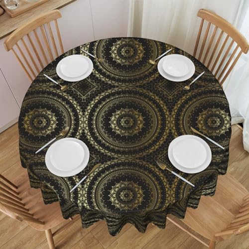 GaxfjRu Circle Exquisite Tischdecke, rund, 152,4 cm, knitterfrei, Tischdecke für runde Tische, Frühlingsmotive, Outdoor-Tischdecke von GaxfjRu