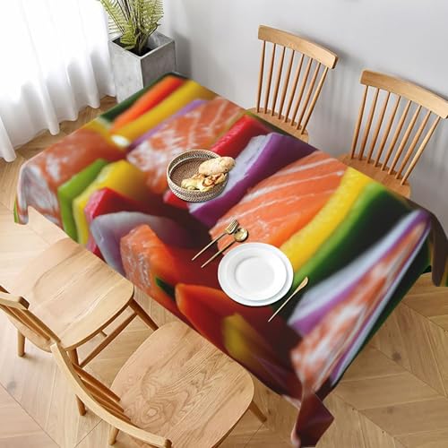 GaxfjRu Delicious Tischdecke, wasserdicht, Polyester, rechteckig, knitterfrei, wiederverwendbar, für Essen, Partys und Camping von GaxfjRu