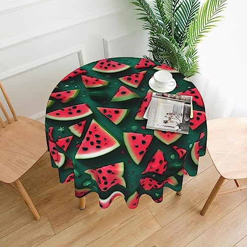 GaxfjRu Dream Wassermelonen-Tischdecke, rund, bis 101,6 cm, auslaufsicher, knitterfrei, Tischdecke für Küche, Esszimmer, Party, 152,4 cm von GaxfjRu