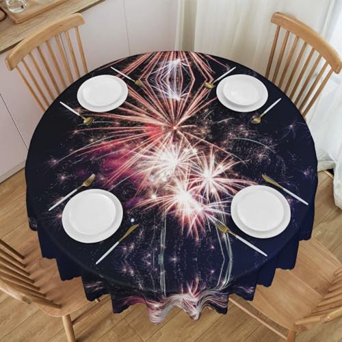 GaxfjRu Explosion Firework Polyester wasserdichte Tischdecke, waschbar, wiederverwendbar für Restaurants, Küchen, Hochzeiten, Partys usw. von GaxfjRu