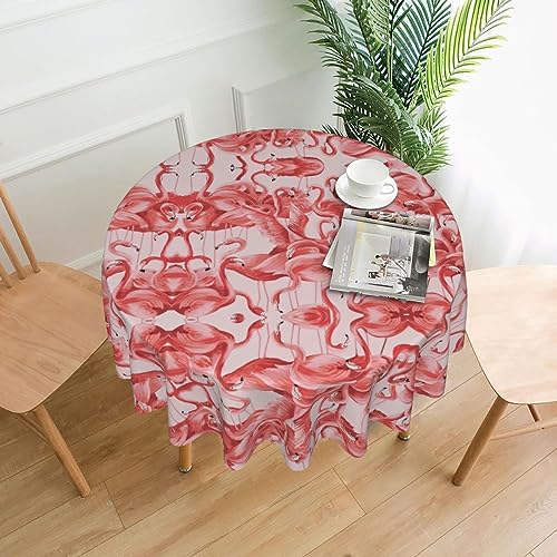 GaxfjRu Flamingo Flecken- und knitterfreie waschbare Polyester-Tischdecke, dekorativer Stofftisch für den Esstisch von GaxfjRu