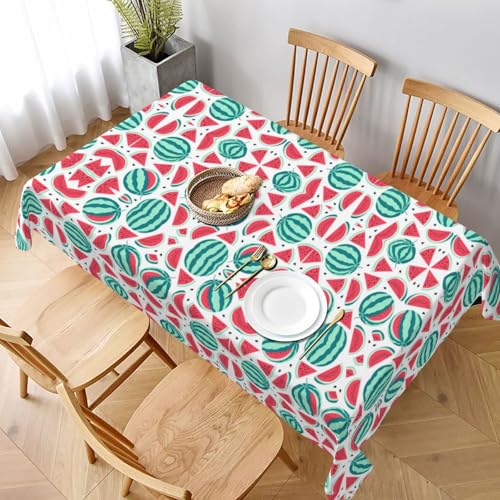 GaxfjRu Fruits Wassermelonen-Tischdecke, wasserdicht, Polyester, rechteckig, knitterfrei, wiederverwendbar, für Essen, Partys und Camping von GaxfjRu