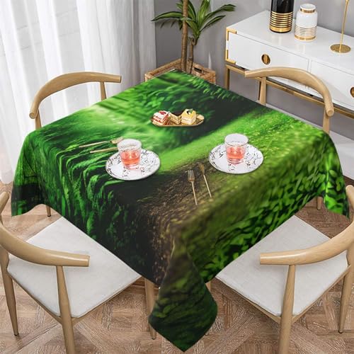 GaxfjRu Green Nature Tischdecke für drinnen und draußen, Tischdecke für quadratische Tische, wasserdicht, schmutzabweisend von GaxfjRu