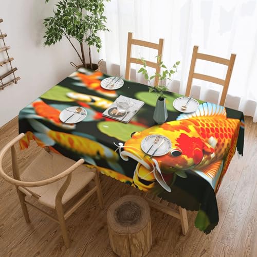 GaxfjRu Japanische Tischdecke, Koi-Fisch, wasserdicht, Polyester, schützt und dekoriert Tische für Camping und Partys von GaxfjRu