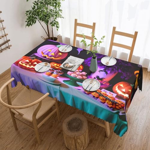 GaxfjRu Klassische elegante Polyester-Tischdecke für Halloween, Karneval, Party, rechteckig, knitterarm und gefärbt, waschbare Tischdecke von GaxfjRu