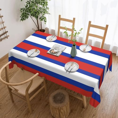 GaxfjRu Klassische elegante Polyester-Tischdecke mit russischer Flagge, rechteckig, knitterarm und gefärbt, waschbare Tischdecke von GaxfjRu