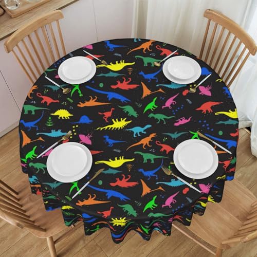 GaxfjRu Niedliche Dinosa-Tischdecke aus Polyester, wasserdicht, waschbar, wiederverwendbar für Restaurants, Küchen, Hochzeiten, Partys usw. von GaxfjRu