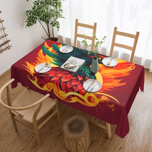 GaxfjRu Phoenix Klassische elegante Tischdecke aus Polyester, rechteckig, knitterarm und gefärbt, abwaschbare Tischdecke von GaxfjRu