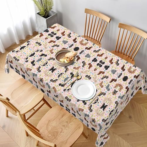 GaxfjRu Rechteckige Tischdecke mit Hundeblumen, wasserdicht, Polyester, knitterfrei, wiederverwendbar, für Essen, Partys und Camping von GaxfjRu