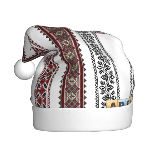 GaxfjRu Ukrainische Motive drucken Weihnachtsmannmützen Schneemann Plüsch Weihnachtsdekorationen Hüte für Weihnachten Urlaub Party Supplies von GaxfjRu