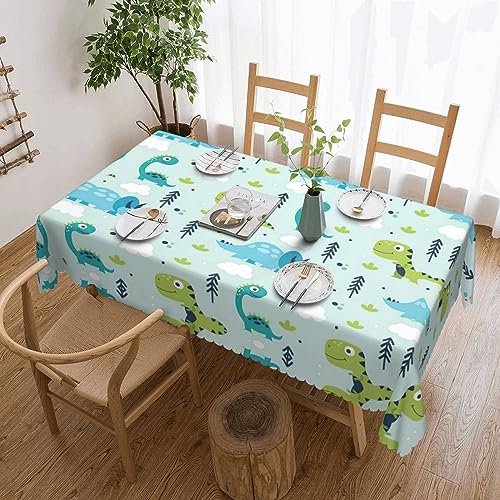 GaxfjRu Wasserdichte Polyester-Tischdecke mit Dinosaurier-Muster, schützt und dekoriert Tische für Camping und Partys von GaxfjRu