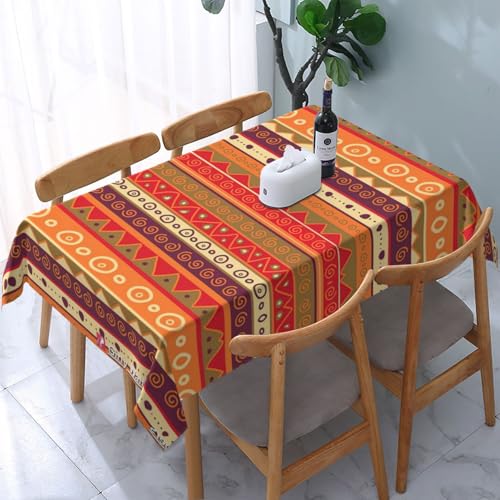 GaxfjRu Wasserdichte Polyester-Tischdecke mit afrikanischen Nationalmotiven, perfekt für den Innen- und Außenbereich, schützt und dekoriert Ihren Tisch von GaxfjRu