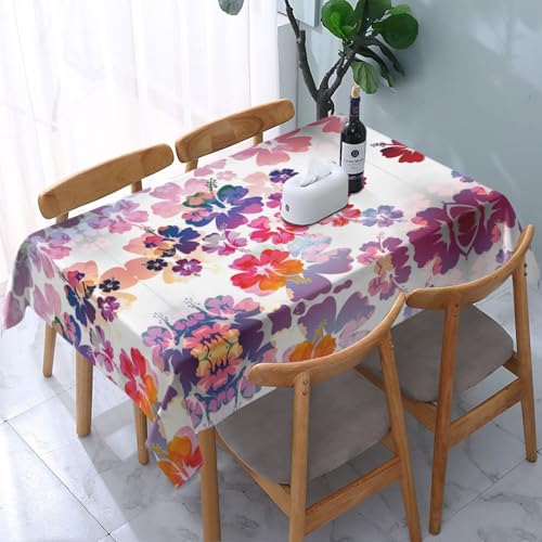 GaxfjRu Wasserdichte Polyester-Tischdecke mit hawaiianischem Blumendruck, perfekt für den Innen- und Außenbereich, schützt und dekoriert Ihren Tisch von GaxfjRu