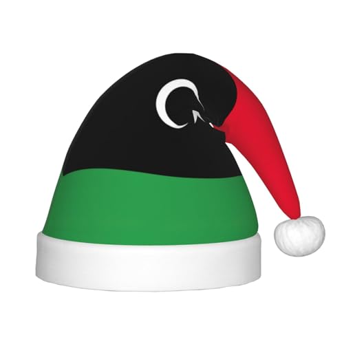 GaxfjRu Weihnachtsmütze mit libyscher Flagge, Weihnachtsmannmütze für Familienfeiern, Weihnachtsmütze für Weihnachten, festliches Zubehör von GaxfjRu