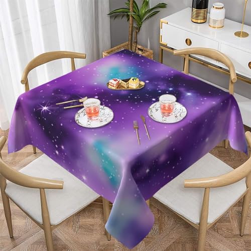 Magic Galaxy Sky Purple Indoor Outdoor Tischdecke, Outdoor-Tischdecke für quadratische Tische, wasserdicht, schmutzabweisend von GaxfjRu