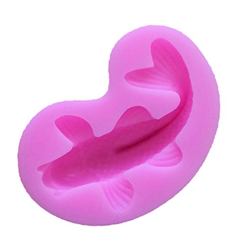 Gazechimp Silikon-Form für Fondant/Schokolade/Zuckerverzierung, für Cupcakes, Mehr Form - Rosa 3D-Karpfen-Fische, 7,5 x 4,2 x 2,2 cm von Gazechimp