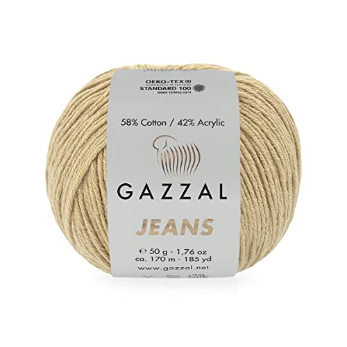 3 Pack/Knäuel Gazzal Jeans, Amigurumi Baumwollgarn, Baumwollgarn Häkeln, Strickgarn, Amigurumi Baumwollgarn, Türkisches Garn, 58% Baumwolle - 42% PAC Farbe (1106) von Gazzal Baby