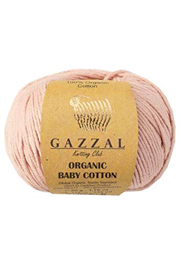 Gazzal 50g Organic Baby Cotton weiche Babywolle Stricken 100% Baumwolle Bio 115m/50g Wolle türkische Wolle (416) von Gazzal