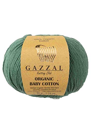 Gazzal 50g Organic Baby Cotton weiche Babywolle Stricken 100% Baumwolle Bio 115m/50g Wolle türkische Wolle (427) von Gazzal