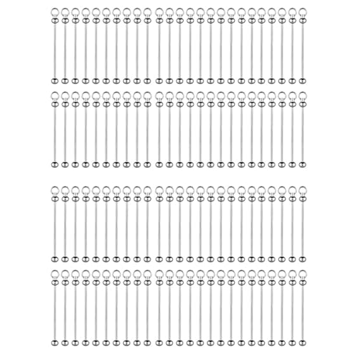 Gbloodst 100 Stangen mit Perlen, Perlen aus Metall, DIY-Zubehör, abnehmbare Schlüsselanhänger, leicht von Gbloodst