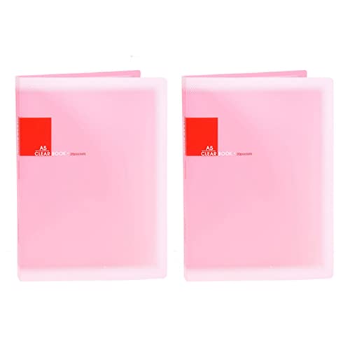 Gbloodst 2X Kunststoff A5-Papier 20 Pockets Datei Dokument Ordner Halter - Rosa von Gbloodst