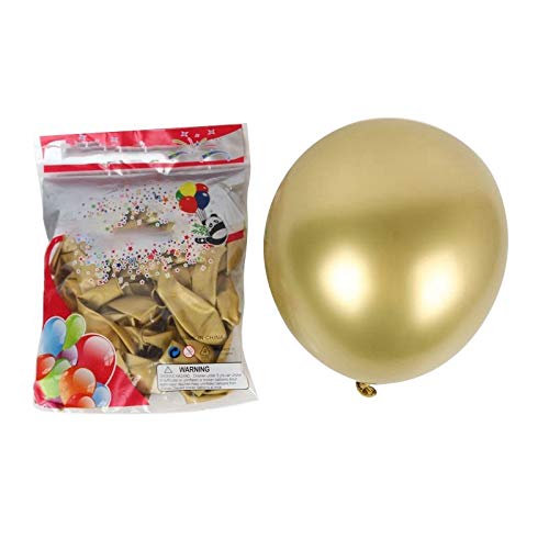 Gbloodst 50 Stück 10 Metallisch Latex Luftballons Dickes Chrom Hoch Glanz Metall Perl Ballon Globos für - Gold von Gbloodst