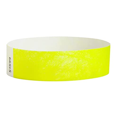 Gbloodst 500 Papierbänder, Neon-Armbänder für Veranstaltungen, Armbänder, wasserdichte für den Club Arm (gelb) von Gbloodst