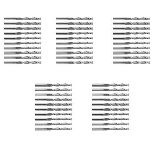 Gbloodst 50Stück 1/8 3,175 mm Hartmetall Cnc Doppel Flöten Spiralbohrer Schaftfräser Fräser 22 mm von Gbloodst