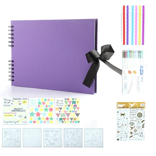 Gbloodst Fotoalben 80 schwarze Seiten Erinnerungsbücher A4 Bastelpapier DIY Scrapbooking Bild Geburtstag Kinder Geschenk von Gbloodst