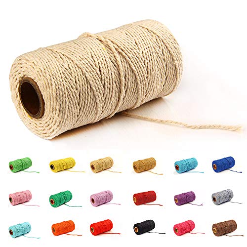 1 Roll Cotton Rope Kordel Herstellung Stringleine für Handwerk Geschenkverpackung (#14 Beige) von Gbrand