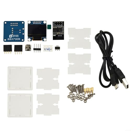 DIY Elektronische Kit Uhr mit WiFi-Verbindung, transparente Acrylschale für stilvollen Look, HD-Display für klare Schriftart und einfache Lesbarkeit von Gbtdoface