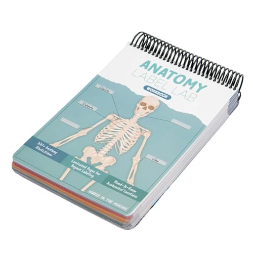 Anatomie -Labor -Labor -Arbeitsbuch, Anatomie -Begriffe Illustrationen Notizbad, wiederverwendbares Arbeitsbuch für menschliche Struktur, 28x18x3cm, einfach zu bedienen, tragbar für Studenten, Kranken von Gcerfby